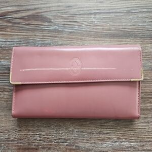 VTG Buxton Women's Pink  Genuine Leather Wallet Snap 7.5"L